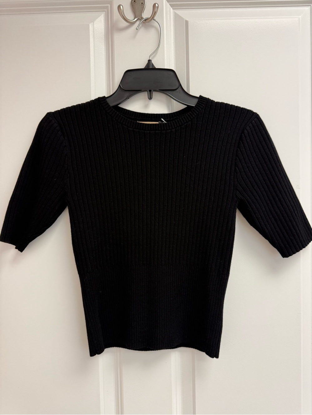 Bailey 44 Ribbed Short-Sleeve Top - Black Size S NWT